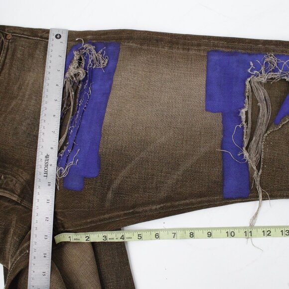Ralph Lauren RRL jeans mens 36 40x37 destroyed brown patch button fly‎ selvedge - Picture 11 of 16
